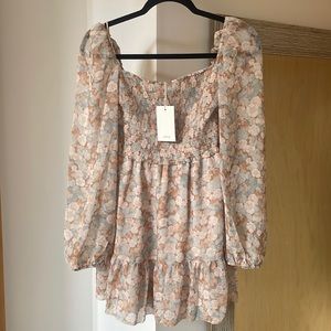 NWT Wilfred Smocked Mini Dress